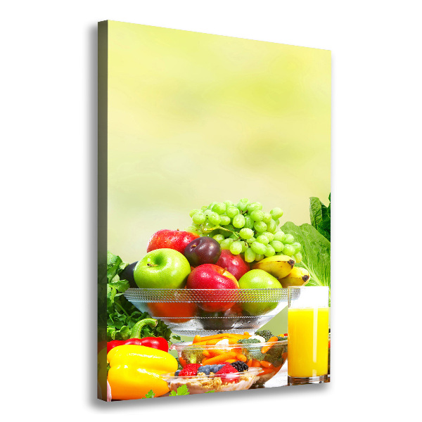 Cuadro moderno en lienzo resistente uv vertical Verduras y frutas