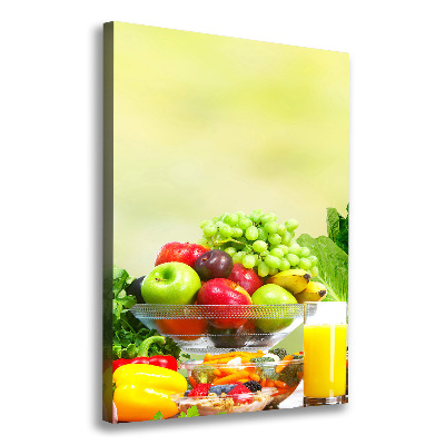 Cuadro moderno en lienzo resistente uv vertical Verduras y frutas