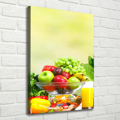 Cuadro moderno en lienzo resistente uv vertical Verduras y frutas