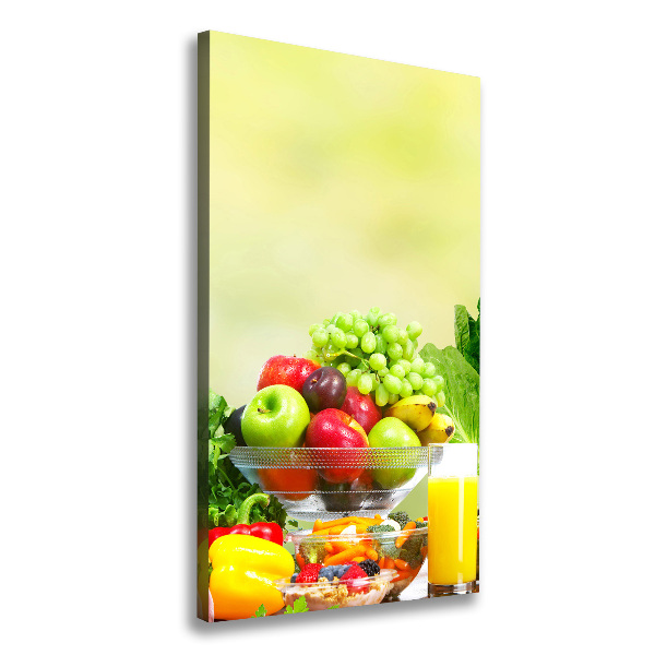 Cuadro moderno en lienzo resistente uv vertical Verduras y frutas