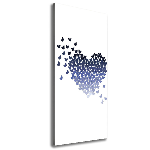 Cuadro moderno en lienzo resistente uv vertical Corazón de mariposas