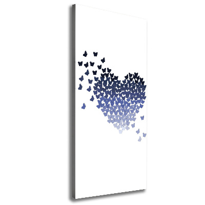 Cuadro moderno en lienzo resistente uv vertical Corazón de mariposas