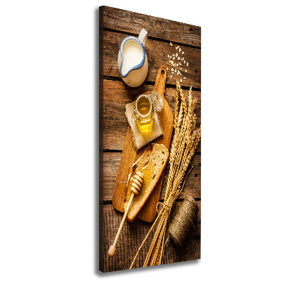 Cuadro canvas decorativo para salón vertical Desayuno