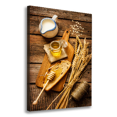 Cuadro canvas decorativo para salón vertical Desayuno