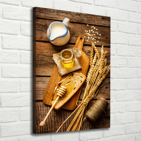 Cuadro canvas decorativo para salón vertical Desayuno