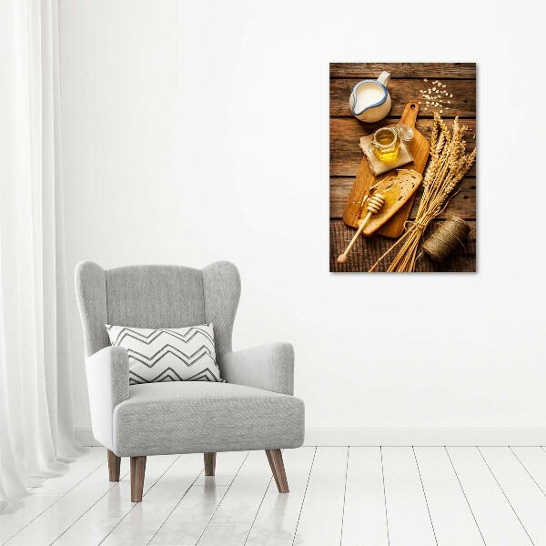 Cuadro canvas decorativo para salón vertical Desayuno