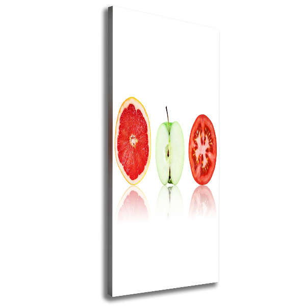 Cuadro moderno en lienzo resistente uv vertical Frutas y verduras
