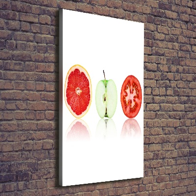Cuadro moderno en lienzo resistente uv vertical Frutas y verduras