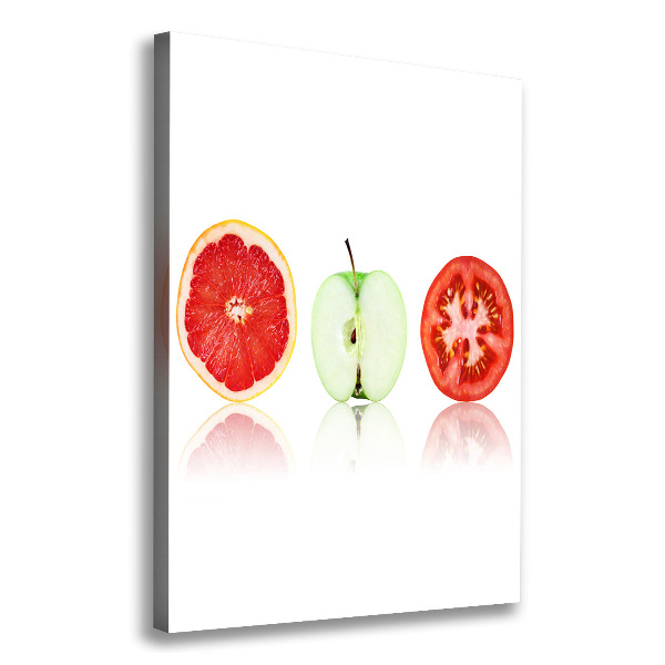 Cuadro moderno en lienzo resistente uv vertical Frutas y verduras