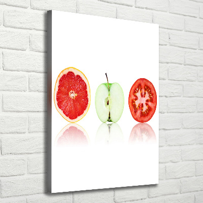 Cuadro moderno en lienzo resistente uv vertical Frutas y verduras