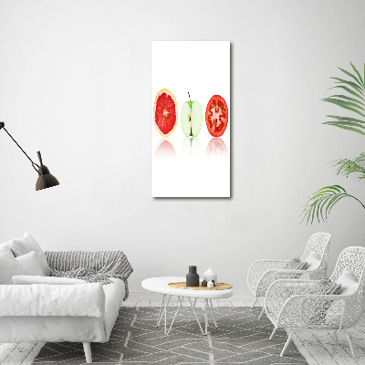 Cuadro moderno en lienzo resistente uv vertical Frutas y verduras