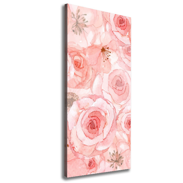 Cuadro canvas decorativo para salón vertical Patrón floral