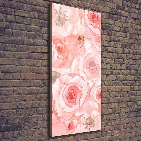 Cuadro canvas decorativo para salón vertical Patrón floral