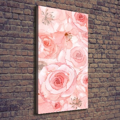 Cuadro canvas decorativo para salón vertical Patrón floral