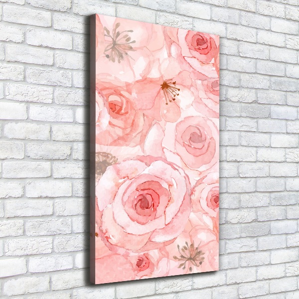 Cuadro canvas decorativo para salón vertical Patrón floral