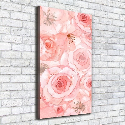 Cuadro canvas decorativo para salón vertical Patrón floral