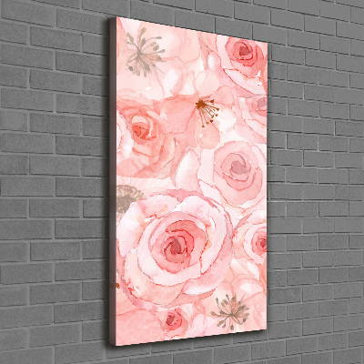 Cuadro canvas decorativo para salón vertical Patrón floral