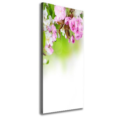 Cuadro moderno en lienzo resistente uv vertical flores de primavera