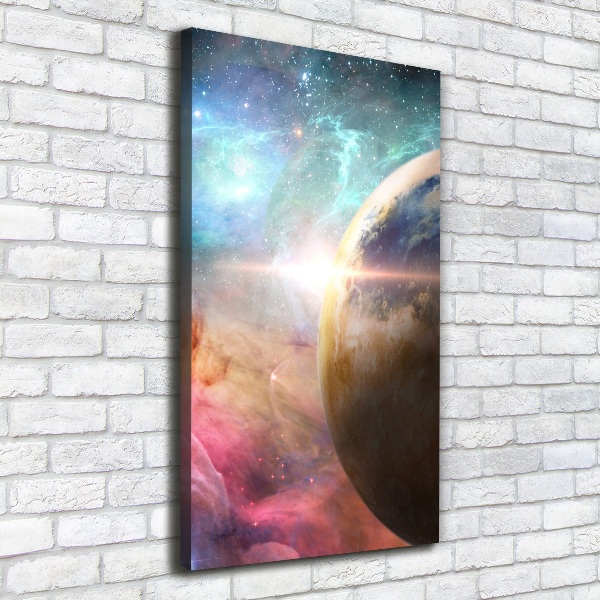 Cuadro moderno en lienzo resistente uv vertical Galaxia