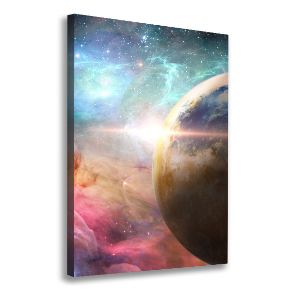 Cuadro moderno en lienzo resistente uv vertical Galaxia