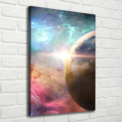 Cuadro moderno en lienzo resistente uv vertical Galaxia