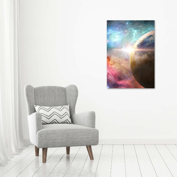 Cuadro moderno en lienzo resistente uv vertical Galaxia
