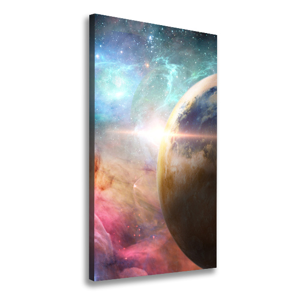 Cuadro moderno en lienzo resistente uv vertical Galaxia