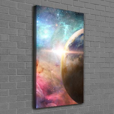 Cuadro moderno en lienzo resistente uv vertical Galaxia