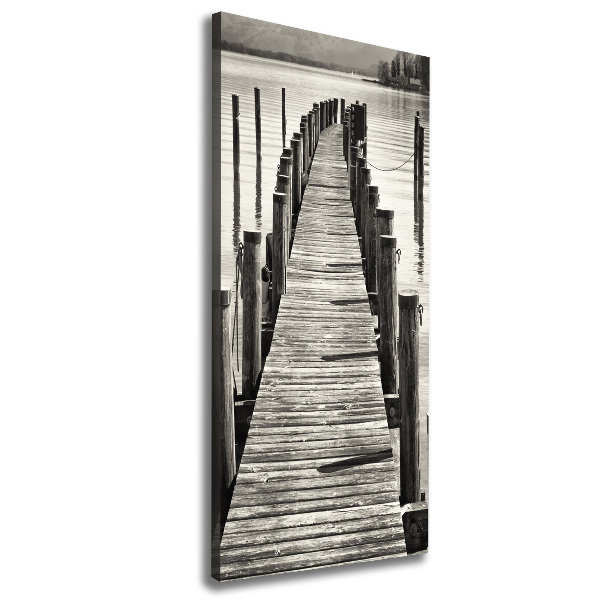 Cuadro canvas decorativo para salón vertical Muelle de madera