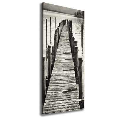 Cuadro canvas decorativo para salón vertical Muelle de madera