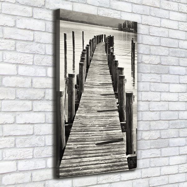 Cuadro canvas decorativo para salón vertical Muelle de madera