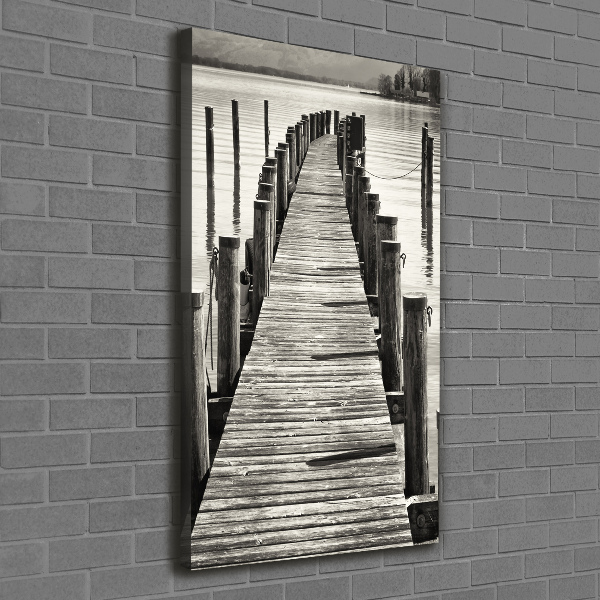 Cuadro canvas decorativo para salón vertical Muelle de madera