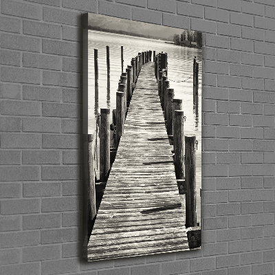 Cuadro canvas decorativo para salón vertical Muelle de madera