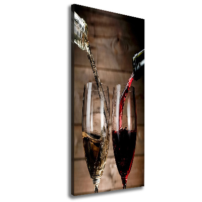 Fotografía en lienzo vertical Vino en copas