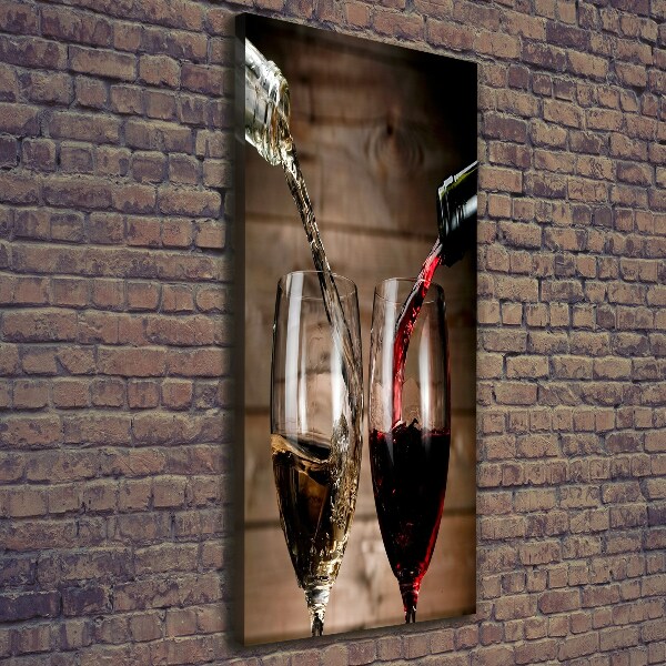 Fotografía en lienzo vertical Vino en copas
