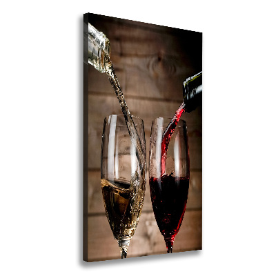 Fotografía en lienzo vertical Vino en copas