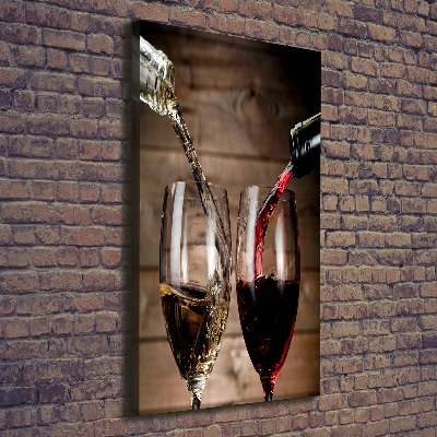 Fotografía en lienzo vertical Vino en copas