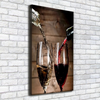 Fotografía en lienzo vertical Vino en copas