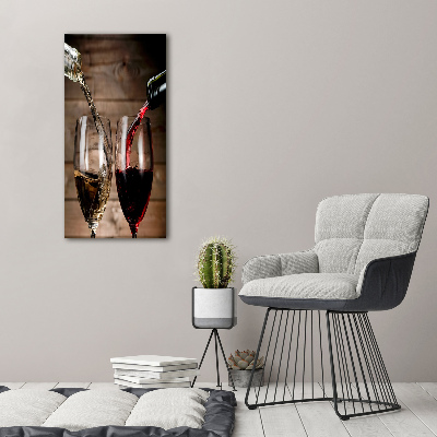 Fotografía en lienzo vertical Vino en copas