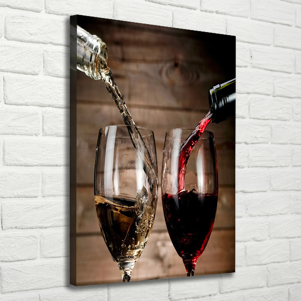 Fotografía en lienzo vertical Vino en copas