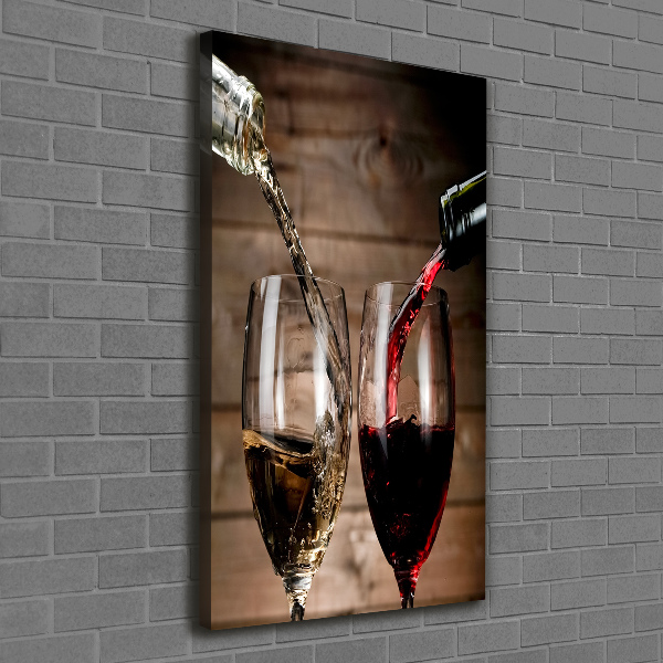 Fotografía en lienzo vertical Vino en copas