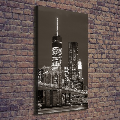 Cuadro canvas decorativo para salón vertical Manhattan Nueva York