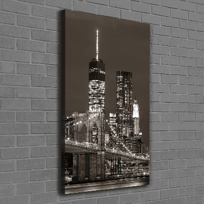 Cuadro canvas decorativo para salón vertical Manhattan Nueva York