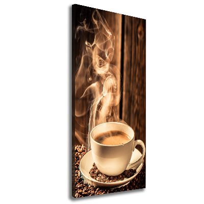 Cuadro canvas decorativo para salón vertical Café aromático