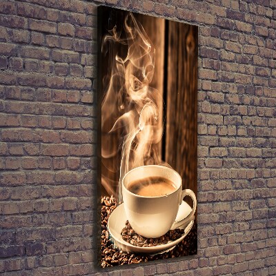 Cuadro canvas decorativo para salón vertical Café aromático