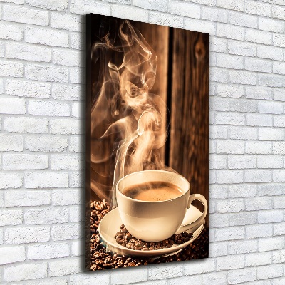 Cuadro canvas decorativo para salón vertical Café aromático