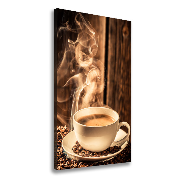 Cuadro canvas decorativo para salón vertical Café aromático