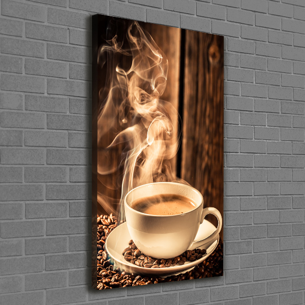 Cuadro canvas decorativo para salón vertical Café aromático