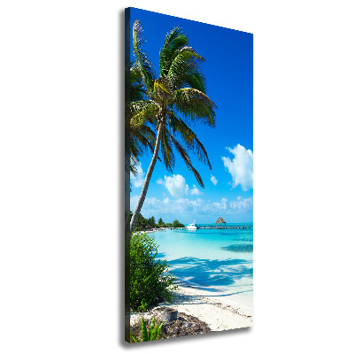 Cuadro moderno en lienzo resistente uv vertical Playa tropical