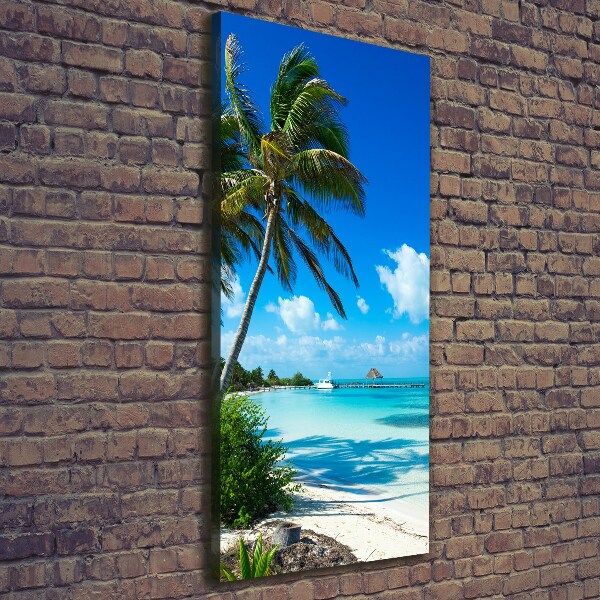 Cuadro moderno en lienzo resistente uv vertical Playa tropical